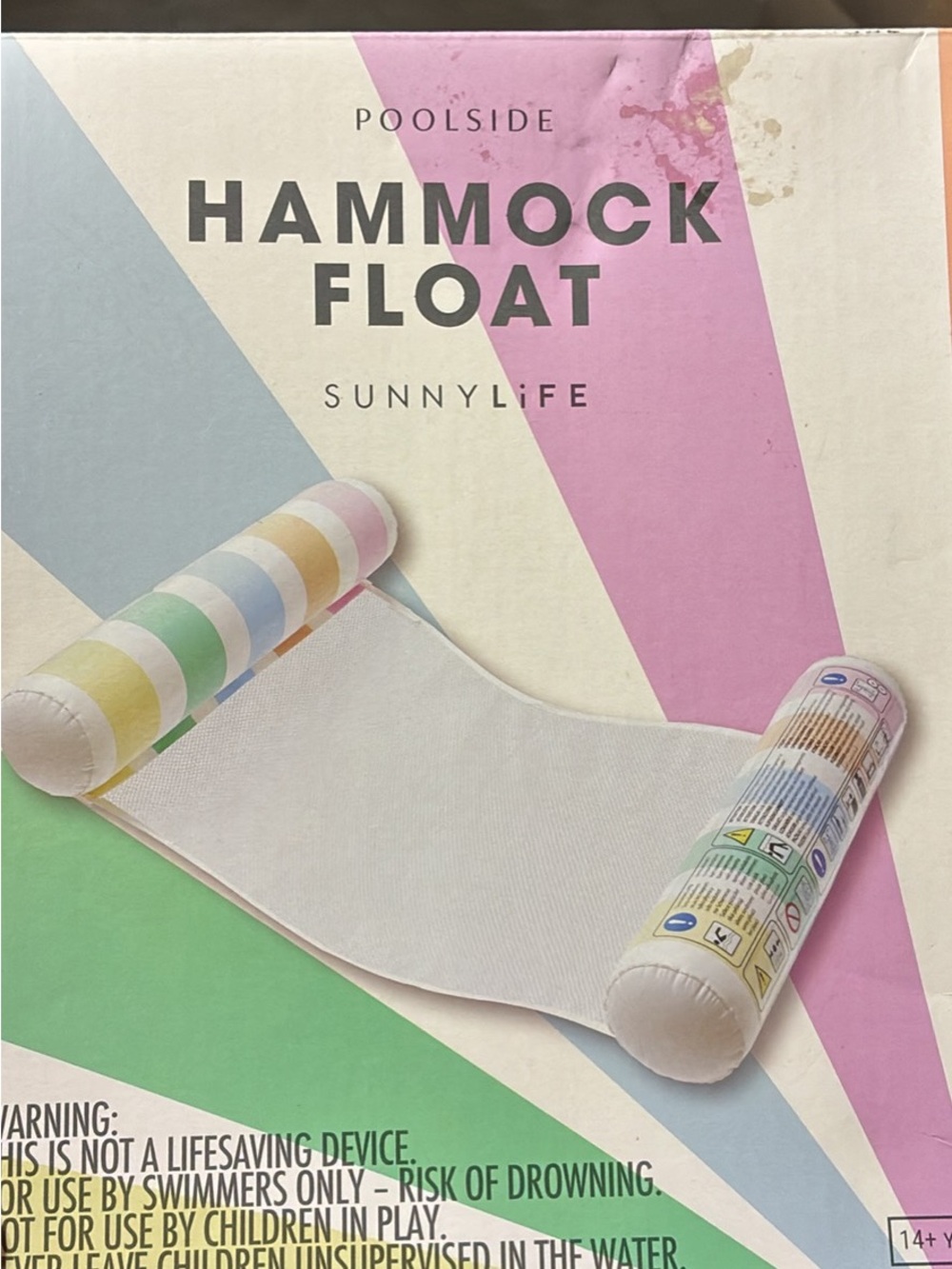 Sunnylife Pastel Stripe Pool Hammock Float